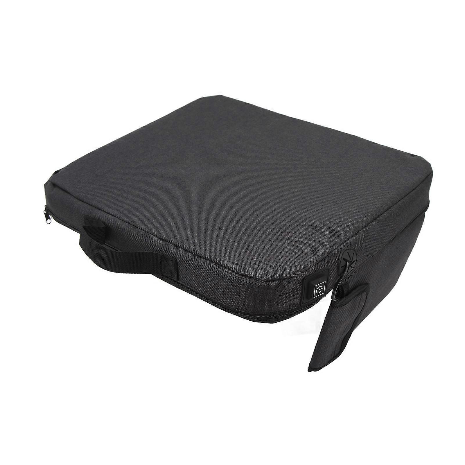 Heated Stadium Cushion Black USB Heating Stadium Cushion Smart Portable 3 Gears Washable Hook and Loop for Office for Men