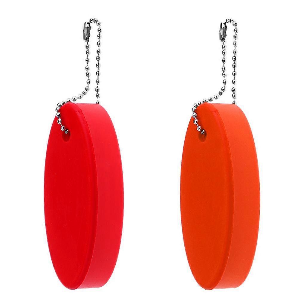 2x Lightweight Floating Oval Foam Keychain Keyring Stainles Steel Ball Chain