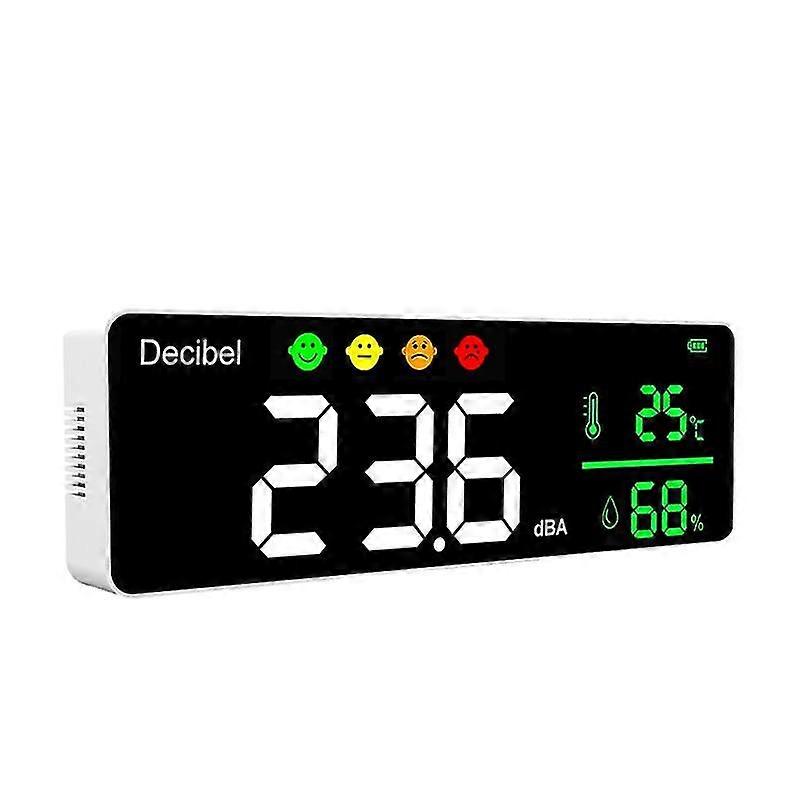 Dm1306d Digital Decibel Sound Meter Smart Wall Mounted Noise Detector 30-130db Temperature And Humi