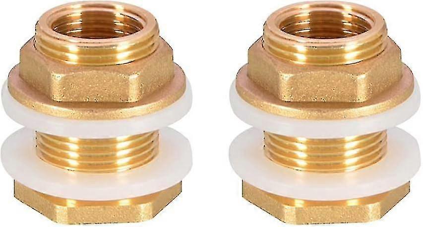 2 قطعة موصل خزان المياه 3/4 بوصة برميل المطر النحاسي الممتاز التغذية من خلال + 2X المطاط الأختام المطر برميل - Q39