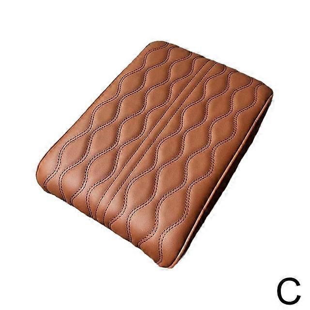 Car Armrest Mat Center Console Arm Rest Protection Armrests Cover Box Cushion Pad Leather Wave Auto Embroidery PU Pillow St A2E5
