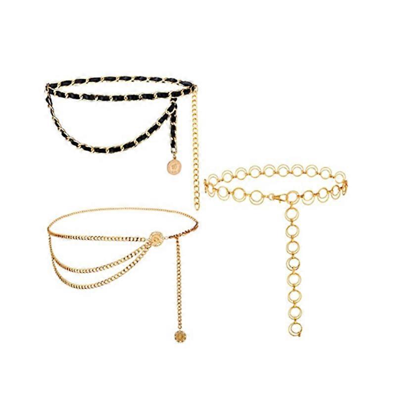 Dww-Ensemble trois pices grande chane de taille pour femme, 105 cm la mode, simple et cratif avec ceinture dcorative pull robe