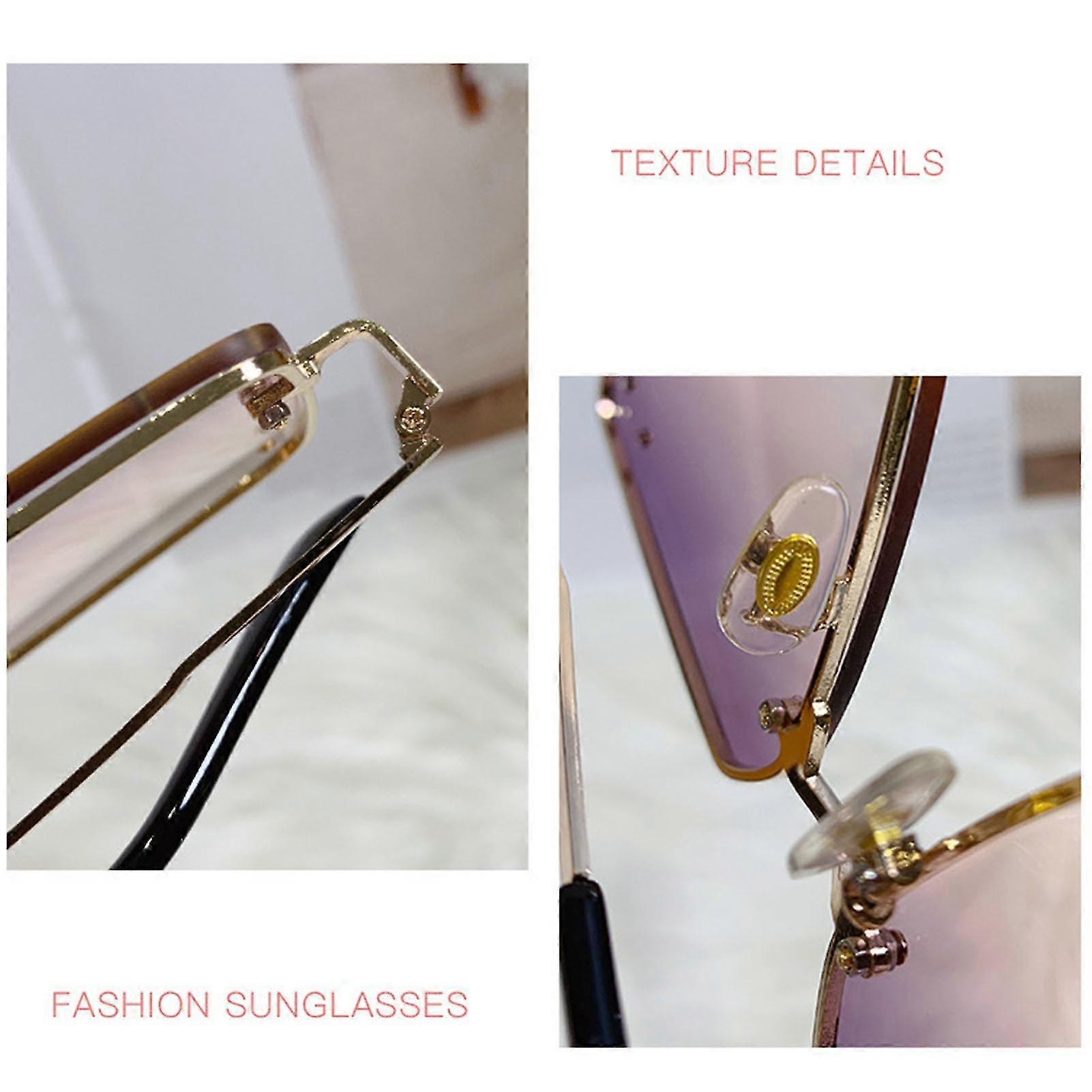 Women's Gradient Lens Sunglasses Thin Quadrate Frame Sunshine Shades Eyeglasses