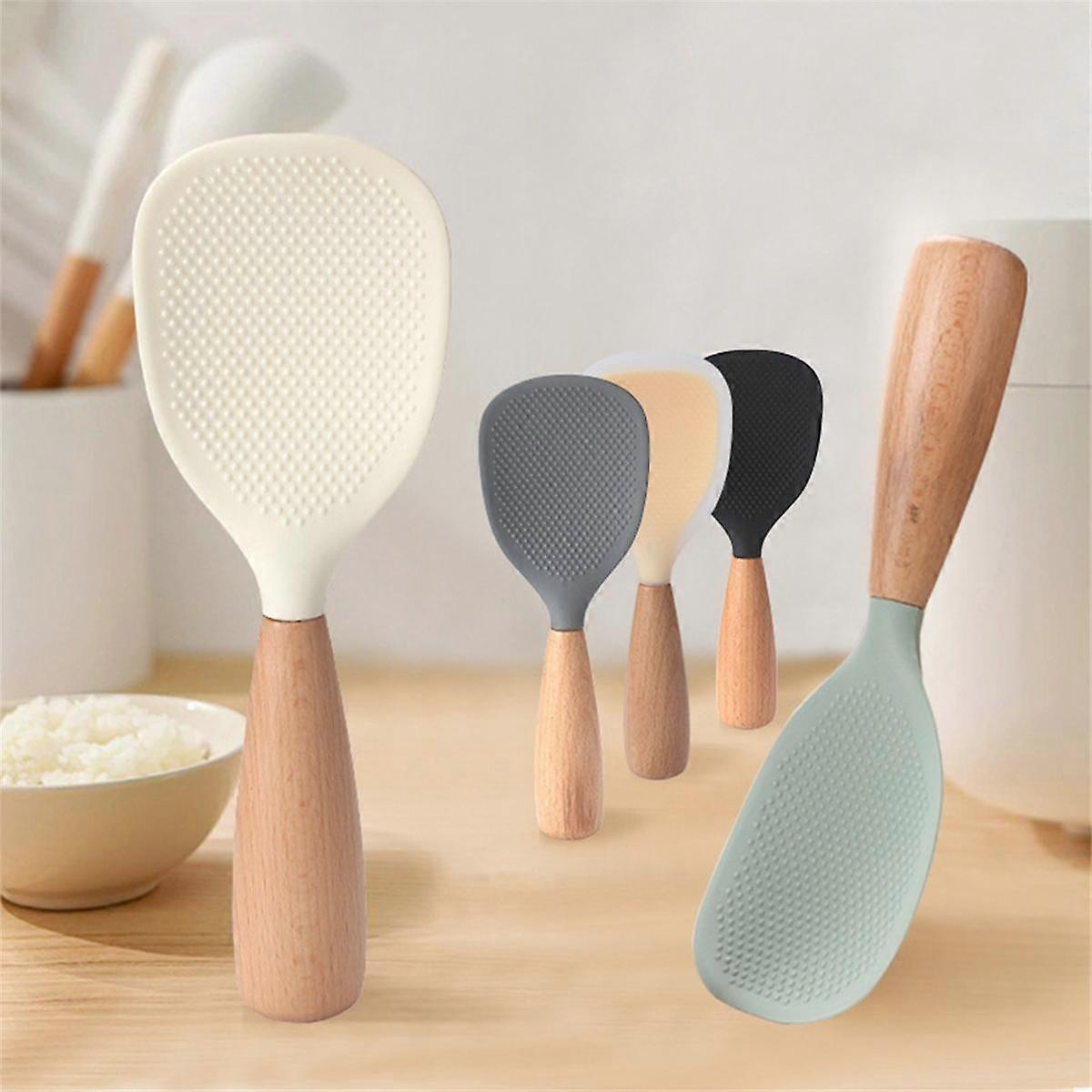 Pelle à riz en silicone vert lait, cuillère à riz antiadhésive, cuiseur à riz, pelle à riz spéciale