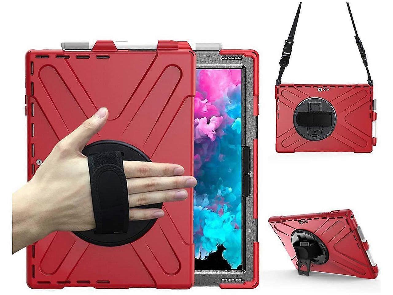 Surface Pro 7 Plus / Pro 7 / Pro 6 / Pro 5 / Pro 4 / Pro LTE Case, Full Body Protective Case, 360 Degree Rotatable Heavy-Duty Cover with Hand Strap, S