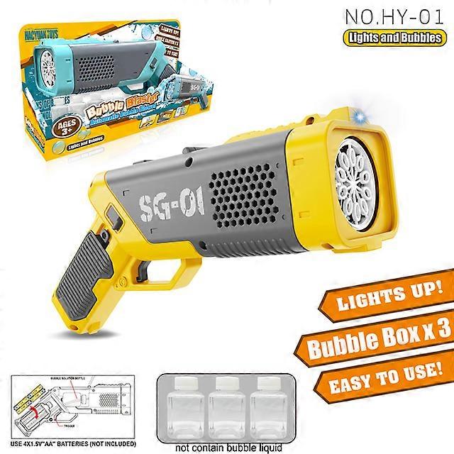 luminous automatic Electric Bubble Gun Gatlin Bubble Gun Machine Soap Bubbles Magic Bubble Bathroom Outdoor Toys For ChildrenBubble Blowing Toys