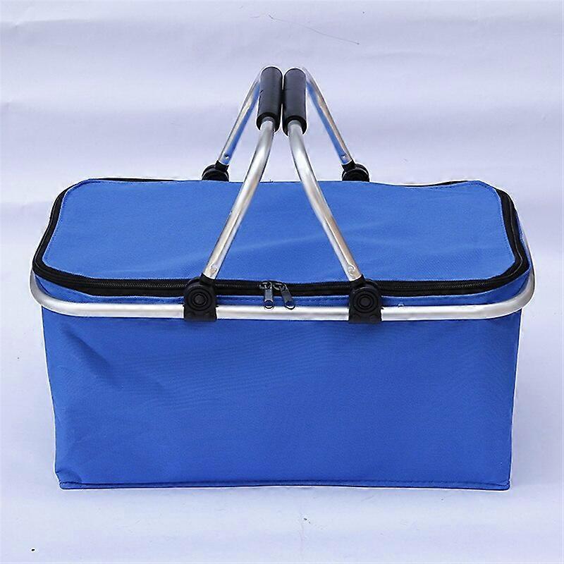 32L Folding Picnic Camping Lunch Bags Insulated Cooler Bag Cool Hamper Storage Basket Bag Box Outdoor Portable Picnic Basket Lunch Boxes & Totes