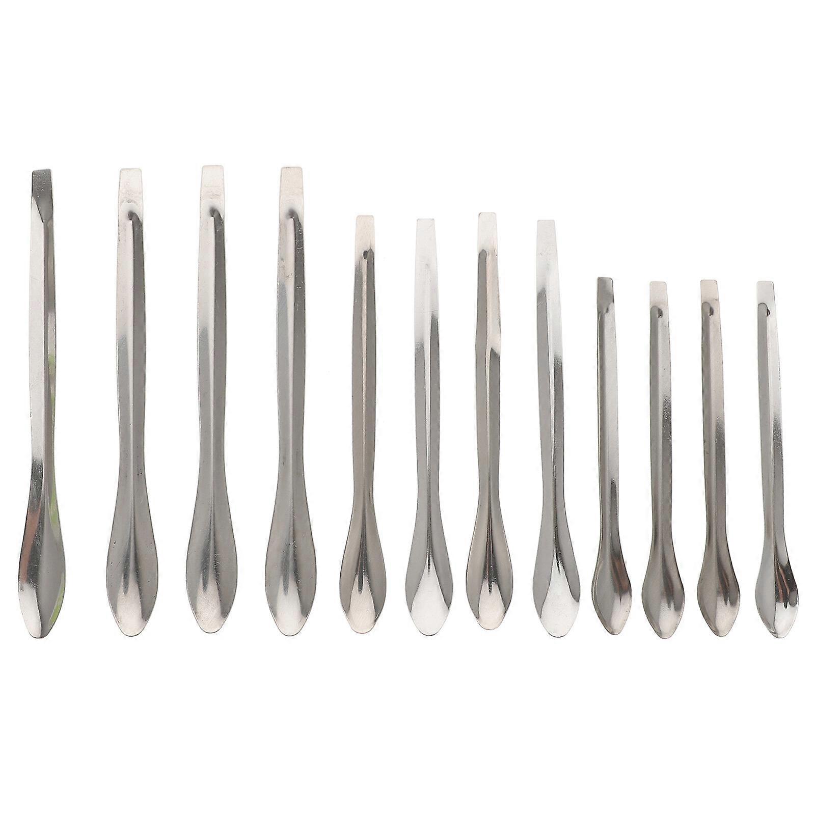 12pcs Stainless Steel Measuring Scoop Sampling Spoon Measure Scoop for Labs