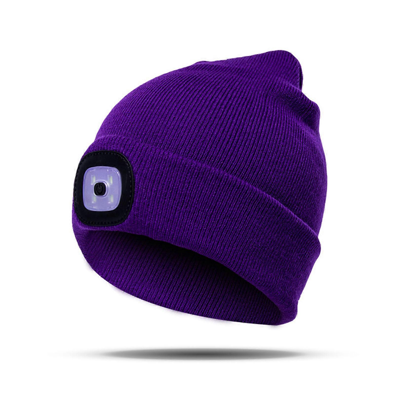 Hands-free LED Beanie, USB Rechargeable,Illuminated Warm Knit Beanie Unisex
