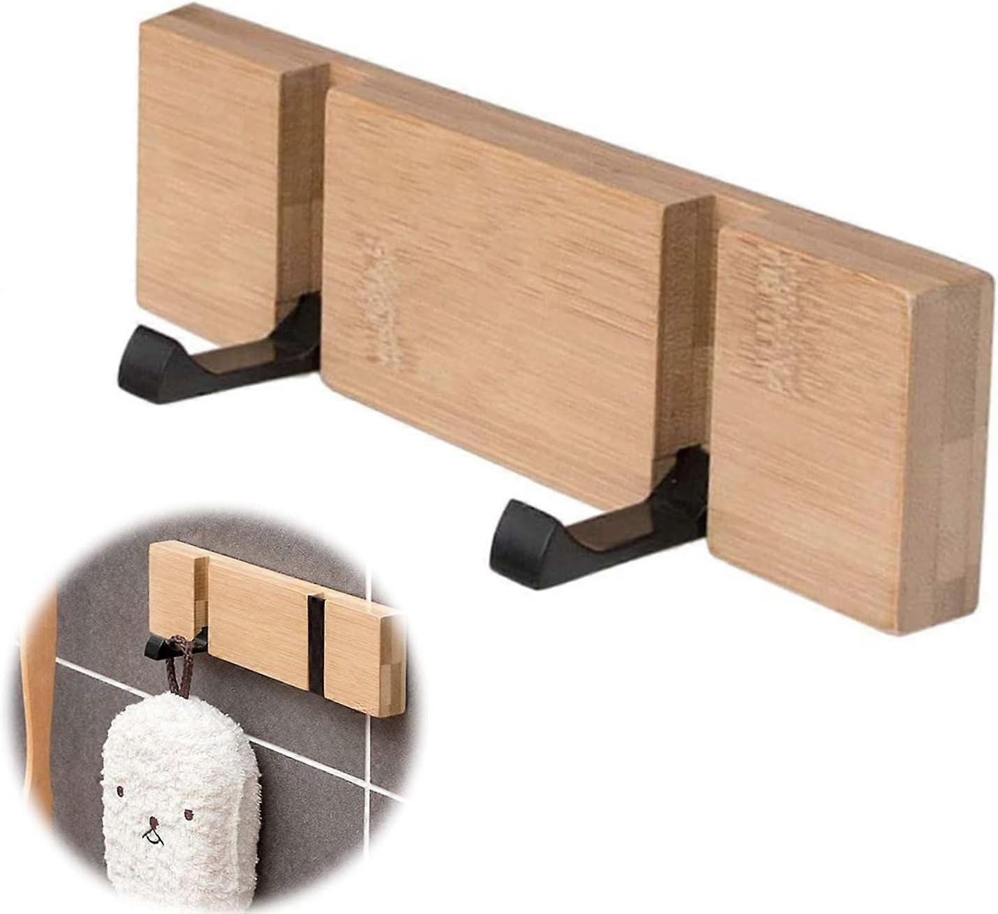 Seinäkoukku 2 sisäänvedettävällä koukulla Tehokas bambuliimakoukku 1 kpl puuseinäavainalue metalla