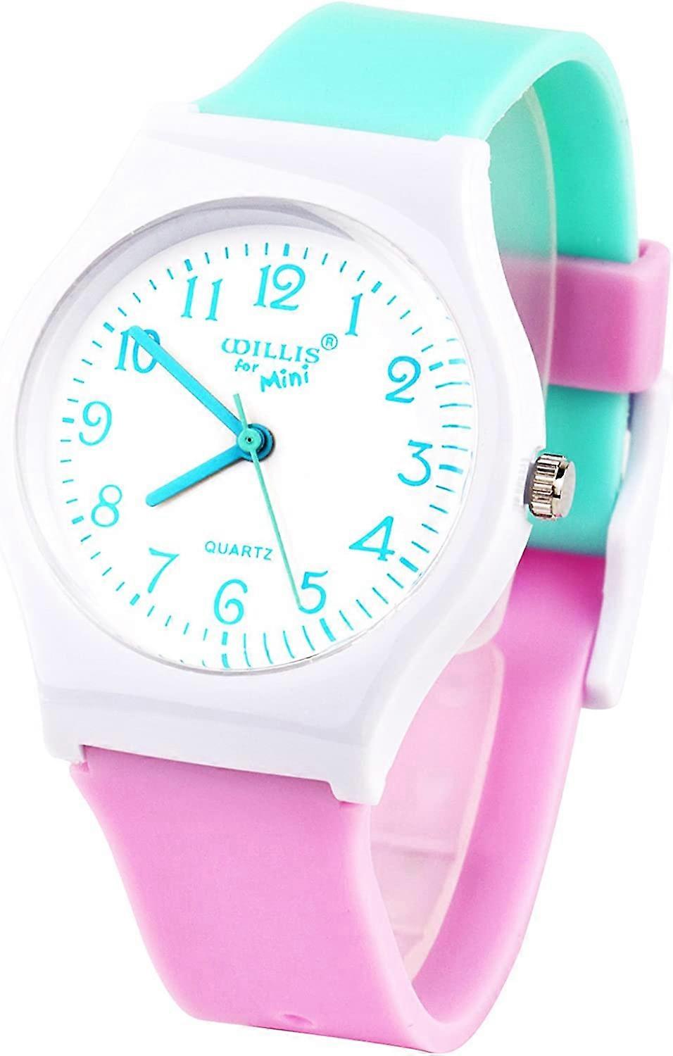 RUIWATCHWORLD ساعات الأولاد والبنات الملونة ، المراهقين وقت الطالب ساعة المعصم لينة سيليكون الفرقة