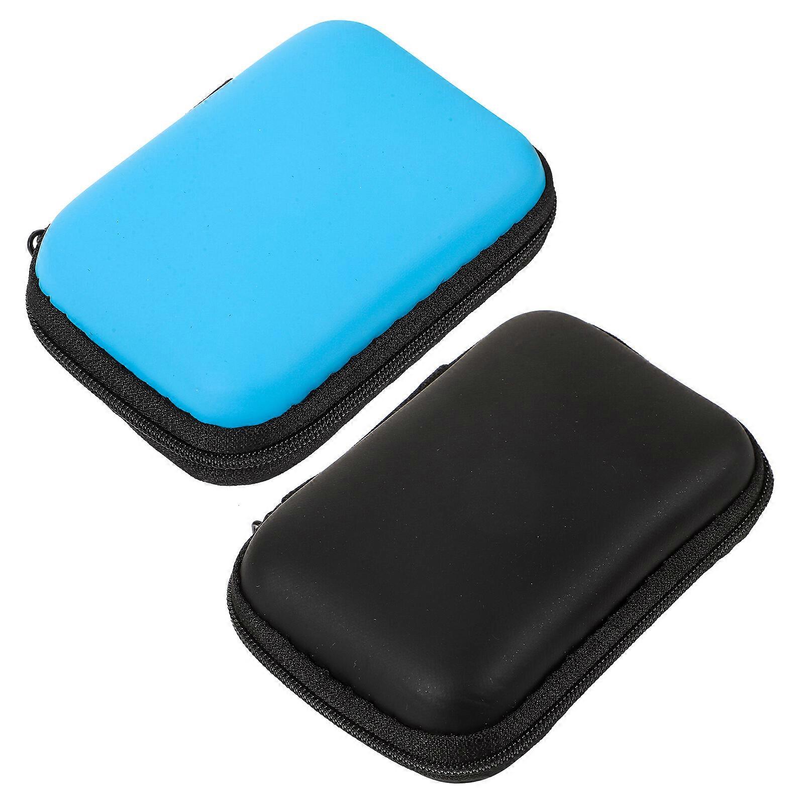 2pcs Hard Drive Case Portable Hard Disk Protection Storage Box Computer Accessory