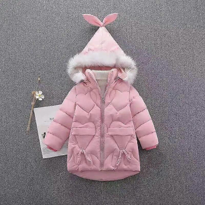 ילדים מעיל עבה חורף הדפסת אותיות מתבגרים ילדה מעילי פרקה מרופדים כותנה מעבים מעילים ארוכים חמים פעוטות ילדים הלבשה עליונה