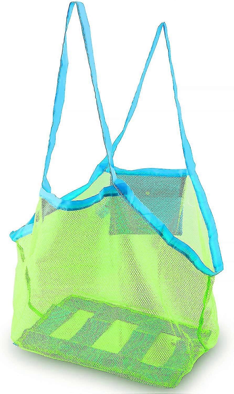 메쉬 비치 백, 비치 장난감 가방, 비치 메쉬 백, 장난감 메쉬 백, 어린이용 쉘 백, 보관 가방, 해변 장비, 접이식 및 경량-MXBC