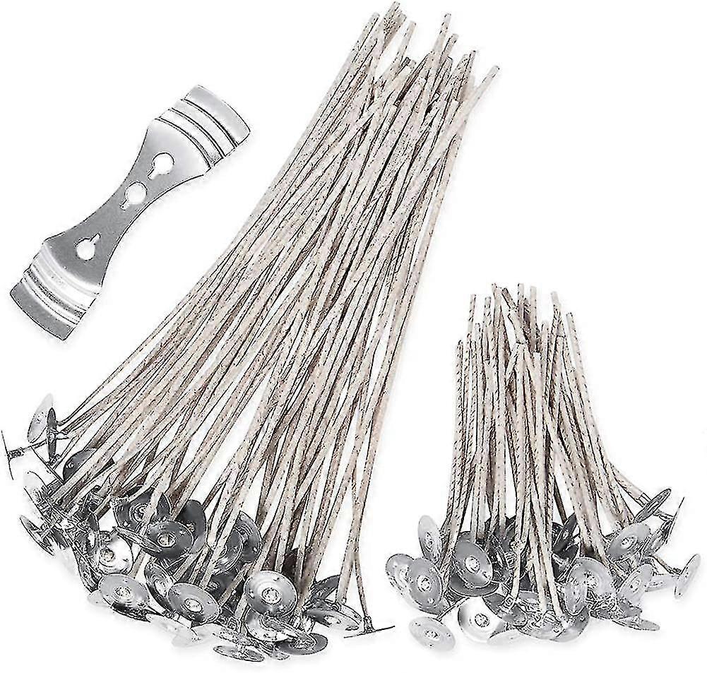 Kerzendochte, 100 Stück Bio-Soja vorgewachste Baumwolle Kerzendocht 20cm und 10 cm lang mit 1pc-MXBC