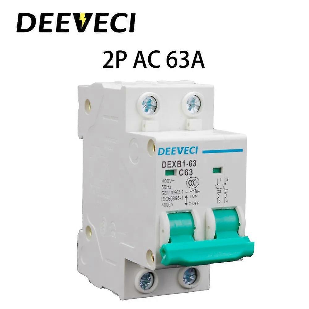 2P DZ47 6A 10A 16A 20A 25A 32A 40A 50A 63A mcb Circuit Breaker 230V 400V AC MCB Miniature Circuit Breaker