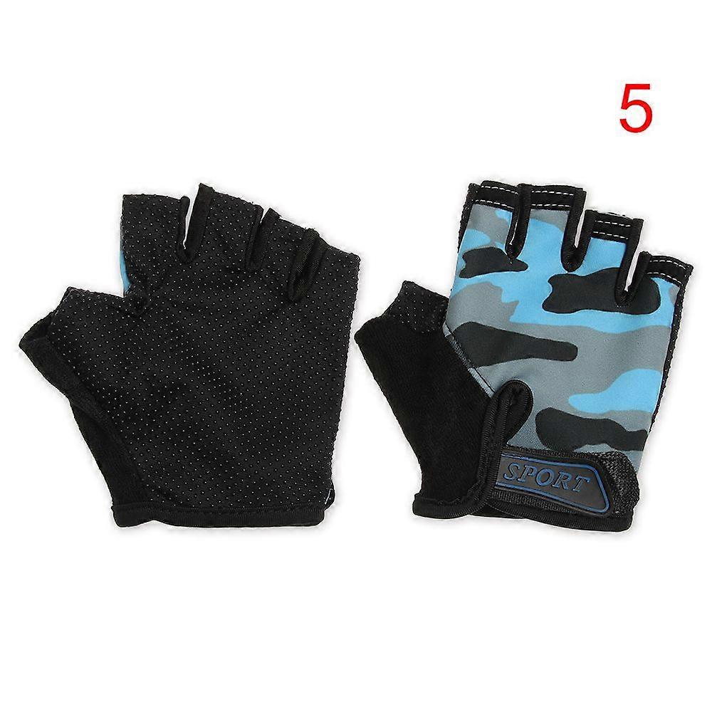 Riding Equipment High Elastic Non-slip Child Bicycle Gloves Camouflage Half Finger Mittens Children's Bike Gloves