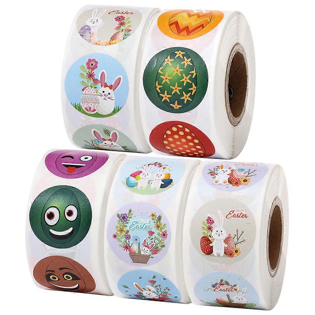 5 لفات من الشريط الإبداعي تحت عنوان عيد الفصح الزخرفية أرنب وملصق نمط البيض