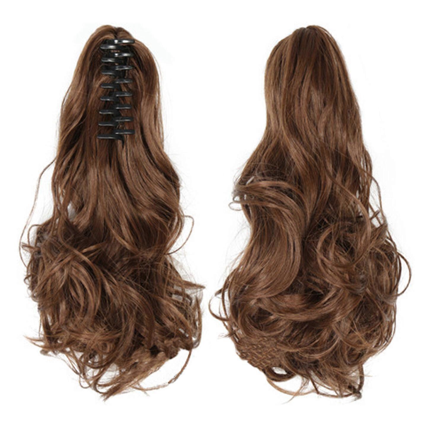 60٪ خصم النساء ذيل حصان الشعر التمديدات شاحب شقراء مزيج ذيل حصان كليب في مخلب الاصطناعية هيربيس