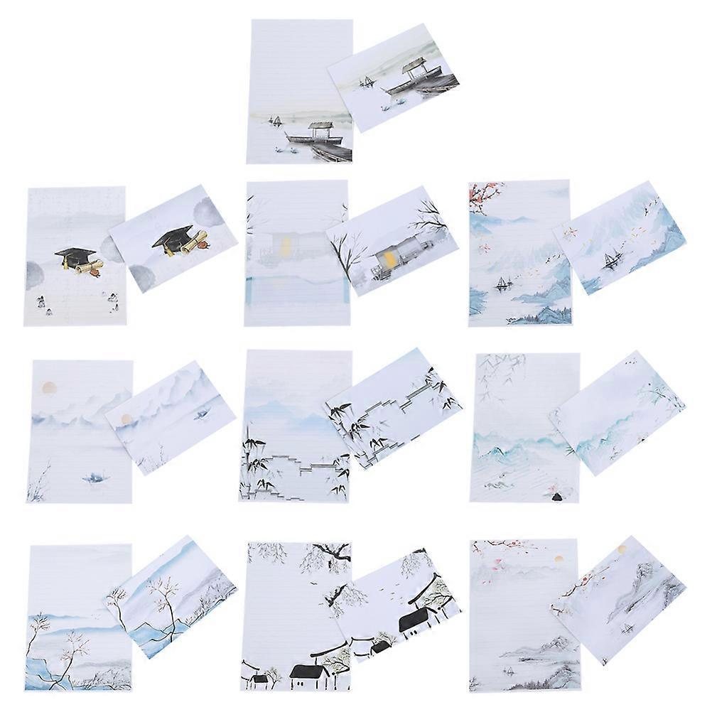 10 Sets Envelope and Stationery Letter Papers Writing Stationery Envelopes Kit