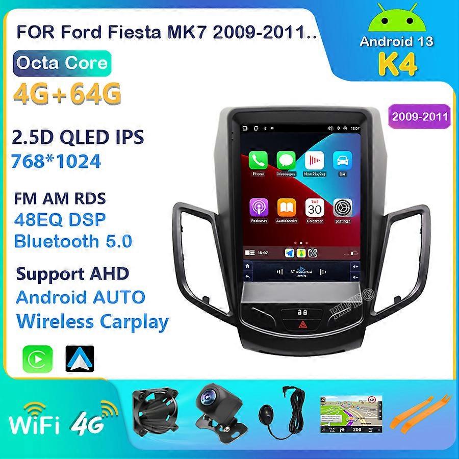 8 Core Carplay Android 13 For Ford Fiesta CarMultimedia Player Auto Radio Automotivo GPS Navigation Stereo 4G DSP 2009-2016