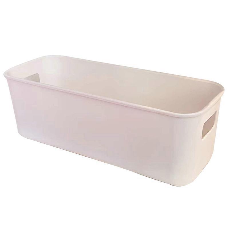 Storage Box with Handle Large Capacity PP White Rectangle Organizer Holder Home Supplies JIKAIX