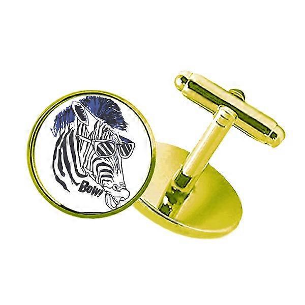 クールピントサングラス動物スタッズビジネスメタルカフリンクスゴールデン