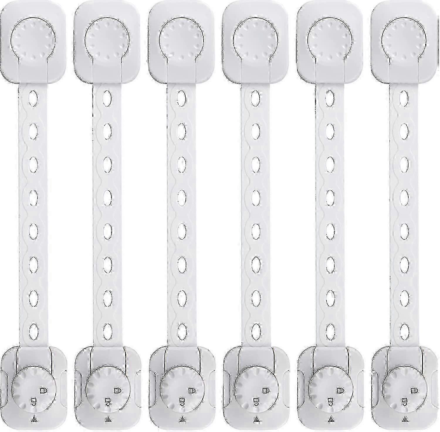 Baby Safety Lock(improved), Set Of 6 Child/baby Cupboard Locking Latches, For Drawer, Fridge(white, No Tool Required)han