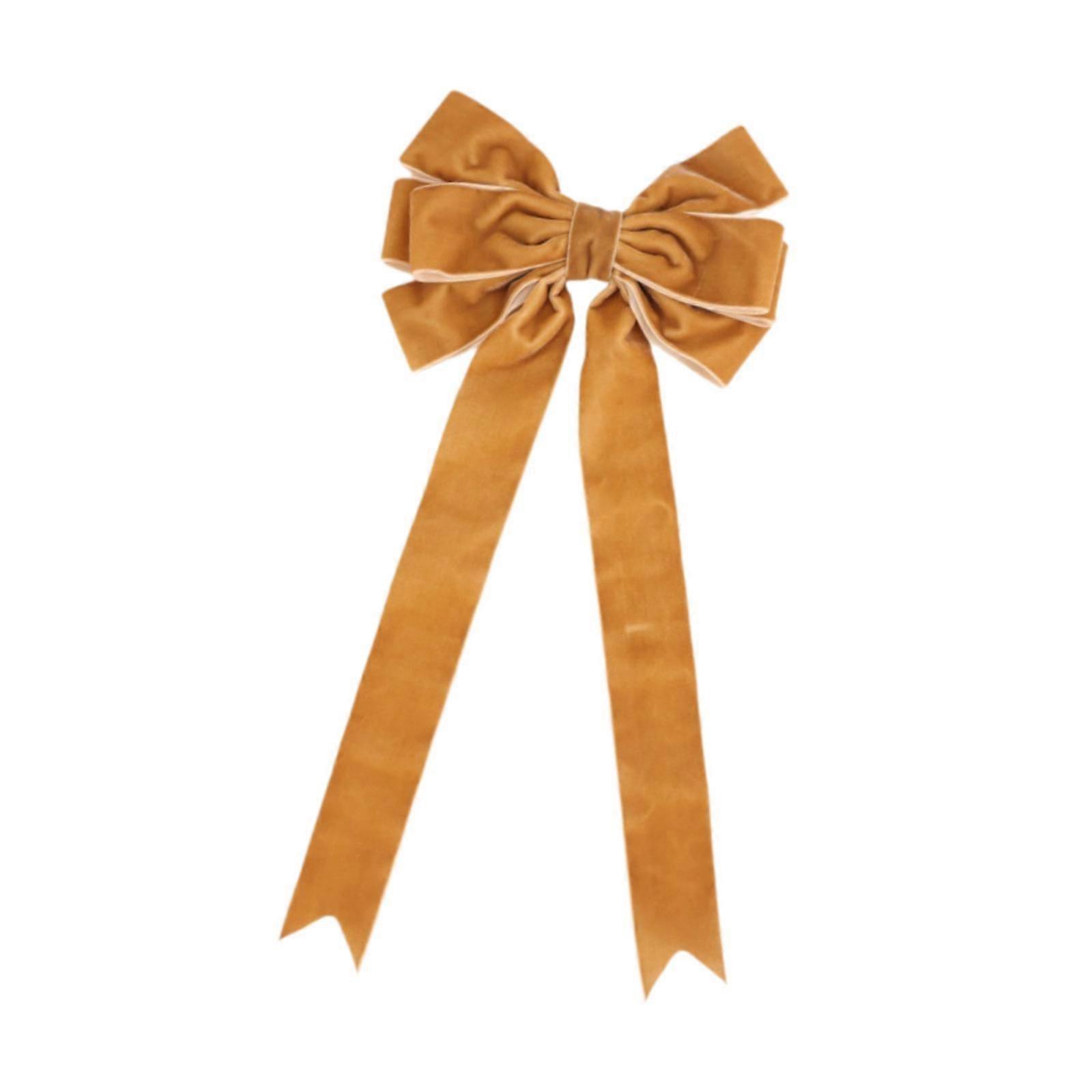 Christmas Tree Bow Soft Christmas Tree Ornament for Wreath Garland Cafe Tree Khaki