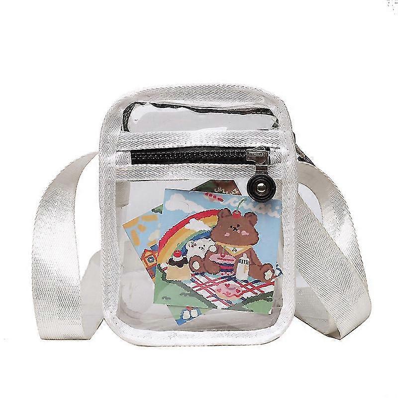 Clear Crossbody Purse Bag, Stadium Approved,White