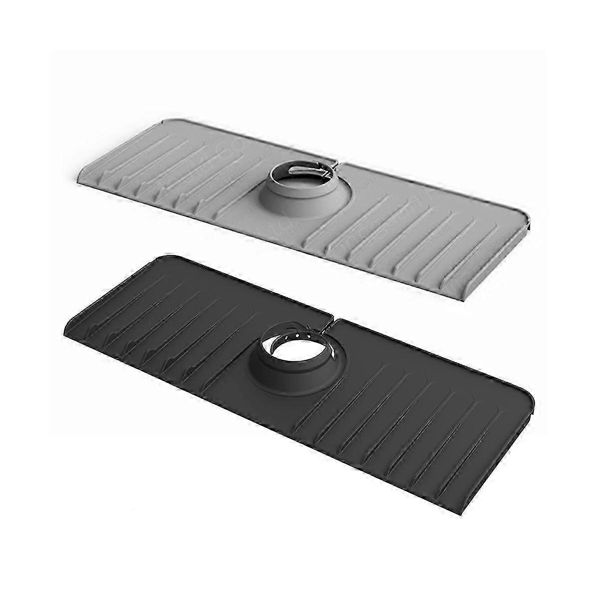 Faucet Mat, Faucet Handle Drip Catcher Tray, Flexible Sink Splash Guard Behind Faucet for Kitchen C