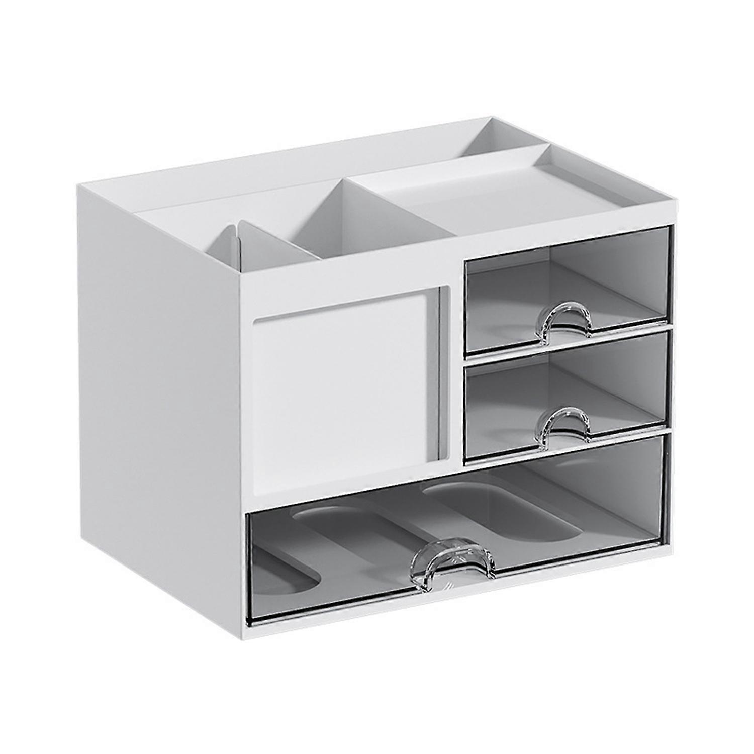 Desktop Organizer Drawer Box with Pen Holder Large Capacity Transparent Visible Sundries Case Makeup