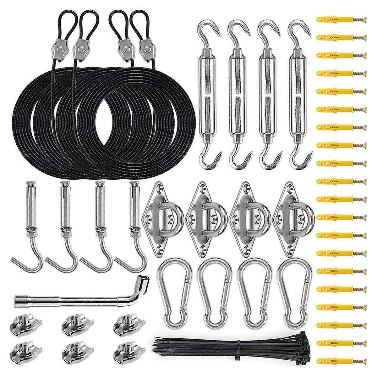 Shade Sail Hardware Kit 304 Stainless Steel Extension Cord Outdoor Triangular Rectangular Awning Mounting Hardware