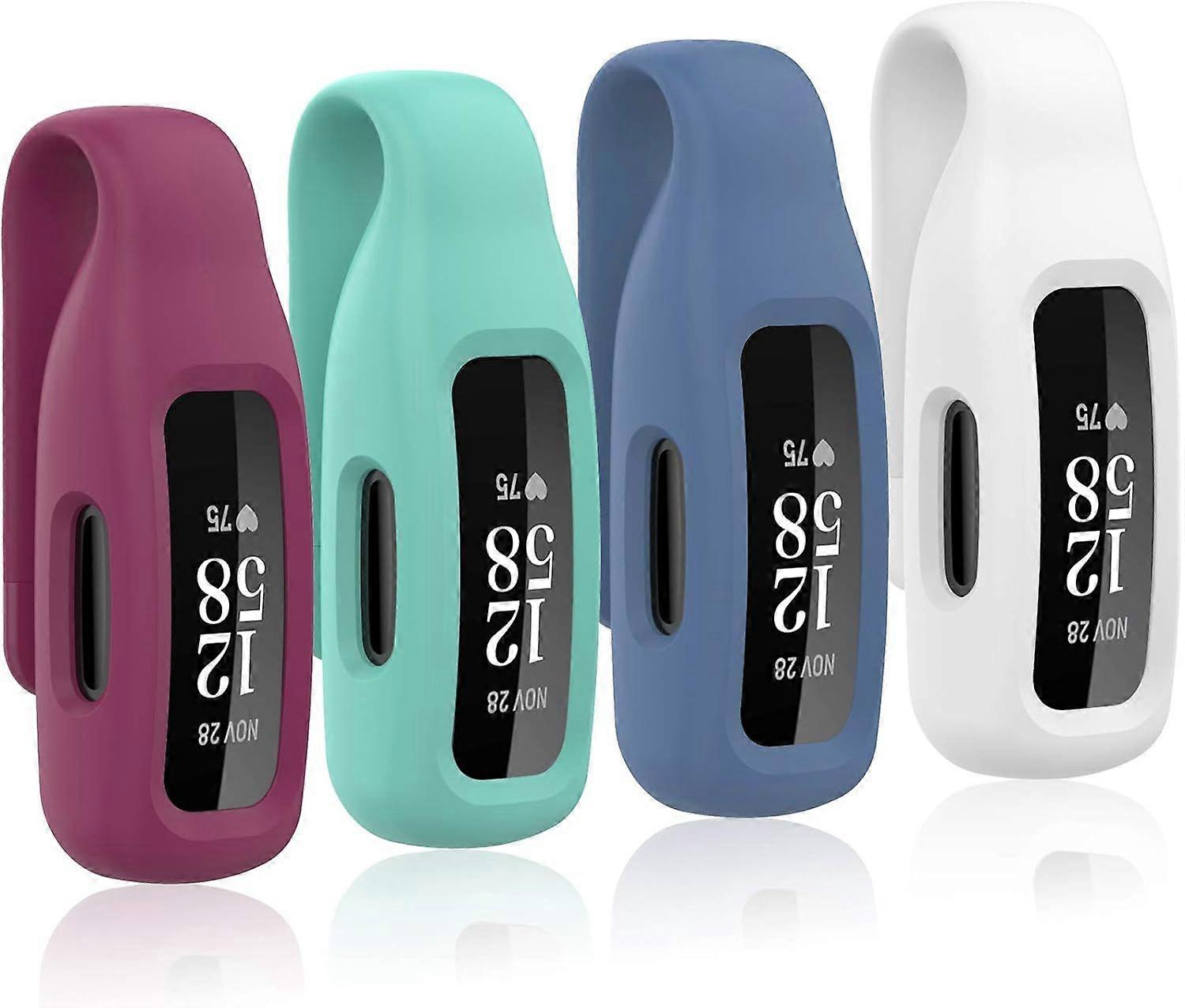 SBSGV 4-Pack Clip Case Compatible with Fitbit Inspire 2, Soft Silicone Clip Clasp Accessory Replacement for Fitbit Inspire 2