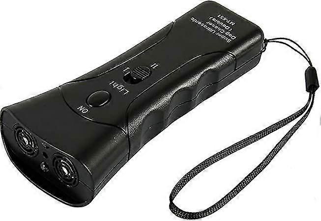 Ultrasonic Dog Repeller Dual Channel Anti Barking Device 3 In 1 Dog Training Tool With Led Flashlight