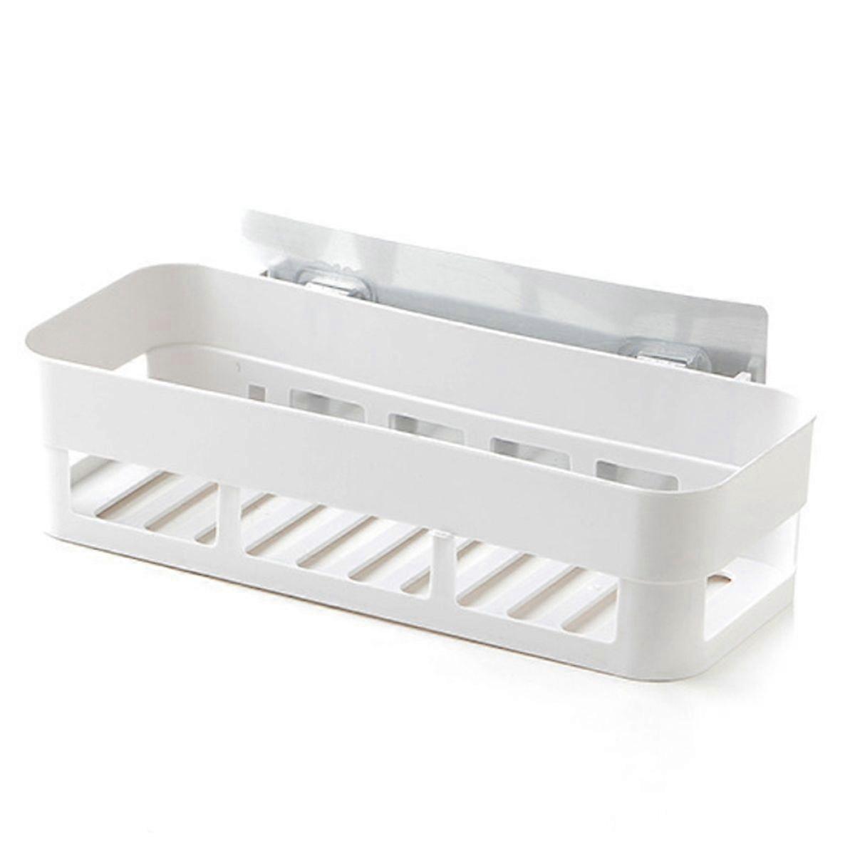 Wall Mounted Single Layer Bathroom Storage Rack Shelf Home Decoration (Beige)