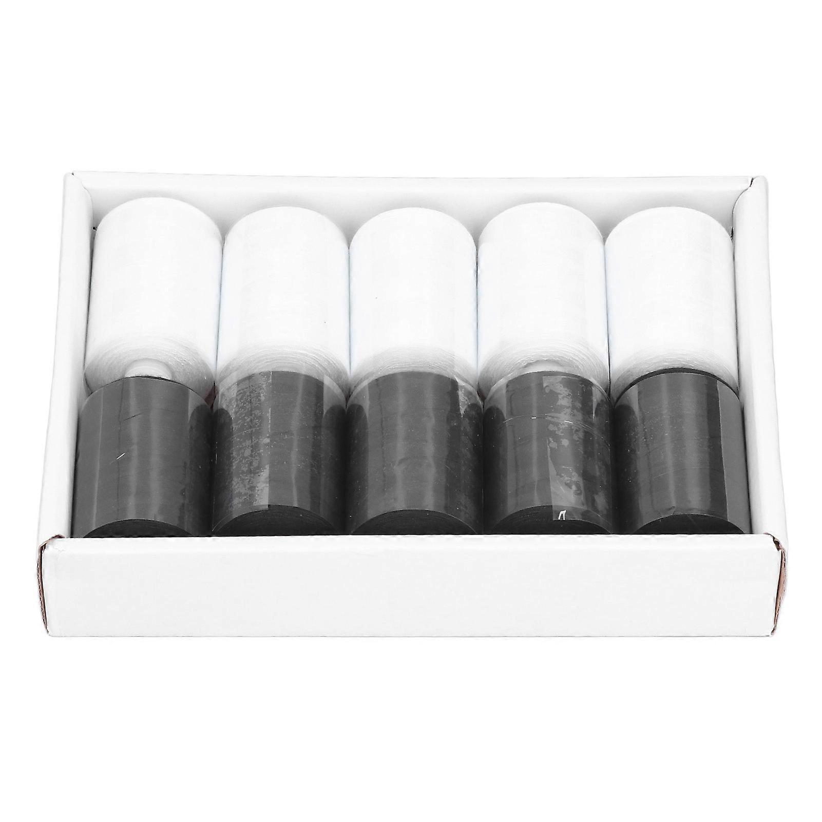 10Pcs Sewing Thread Black and White 402 High Strength Durable Portable Wide Application Sewing Machine Thread