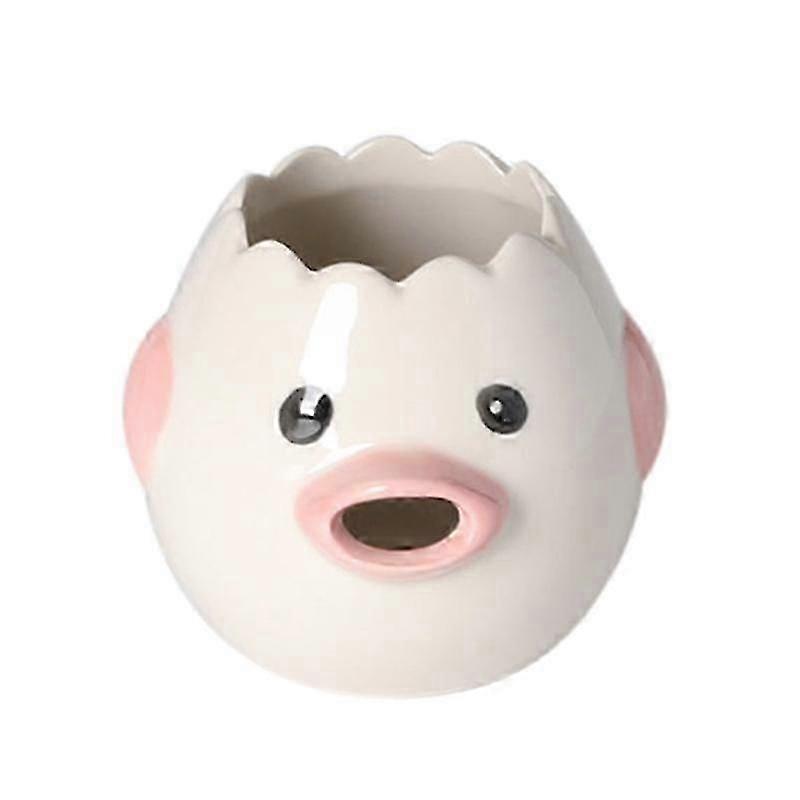 Creative Ceramic Egg Separator Cartoon Chick Shape Yolk White Protein Divider Liquid Filter Splitter Opener Automatic Separation Kitchen Cooking Tool