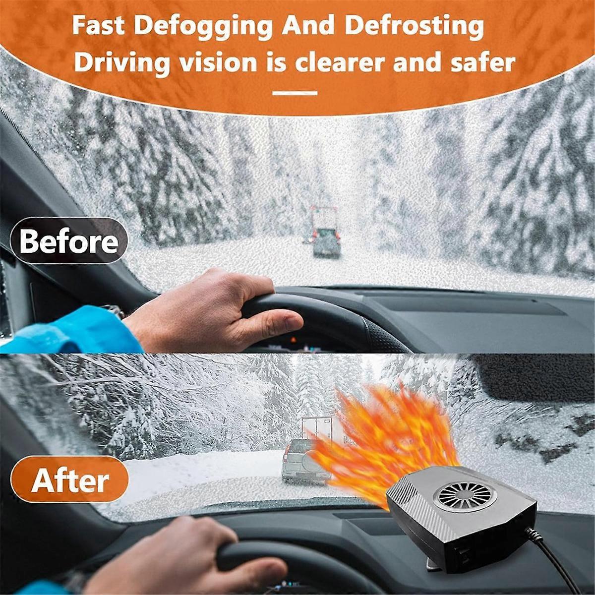 Car Heater Fan, 150W Fast Heating and Cooling Fan Portable Windshield Defogger and Defroster for Ca
