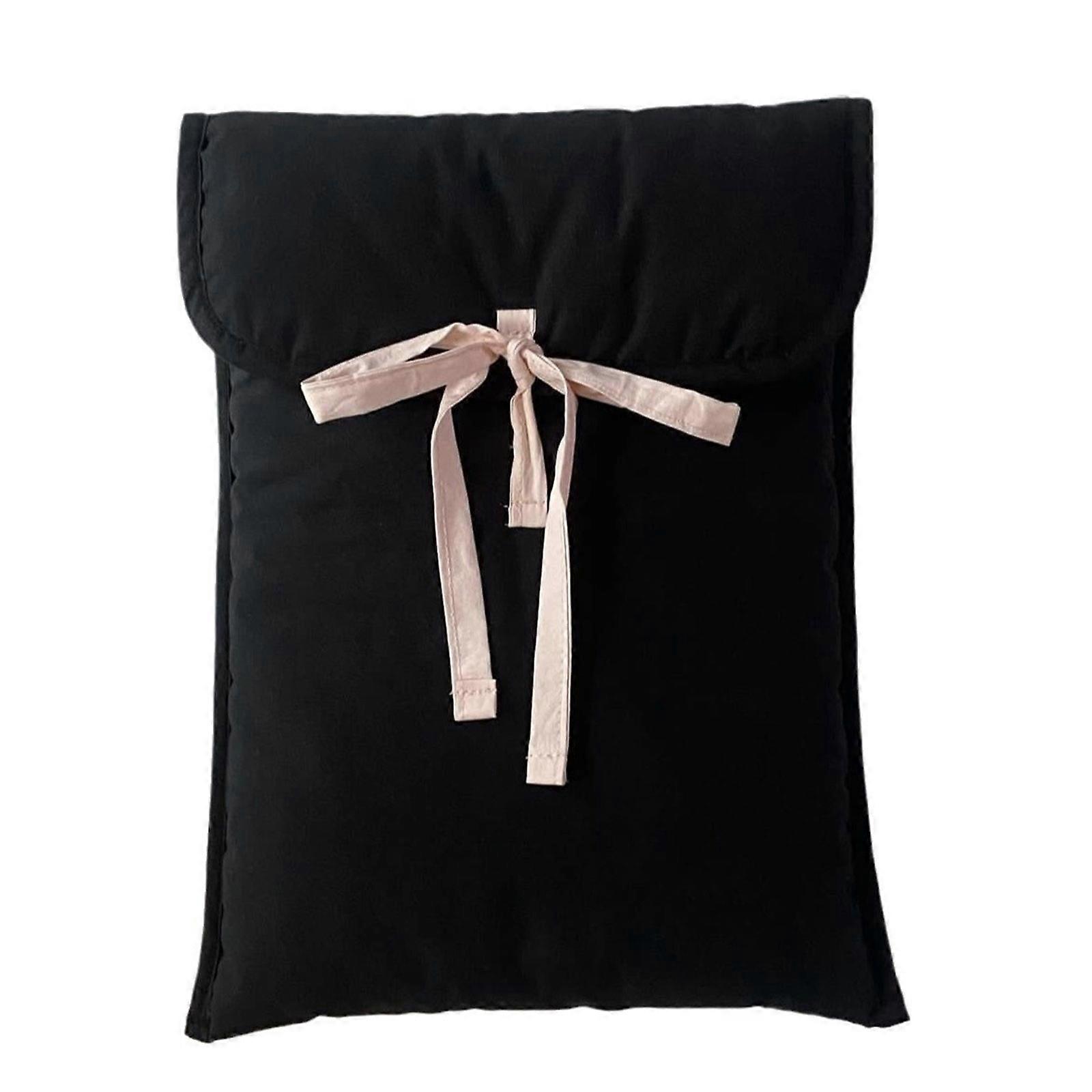 Portable Laptop Storage Bag Useful Notebook Case with Bowknot Adornment Unique Computer Pocket for Students  Black