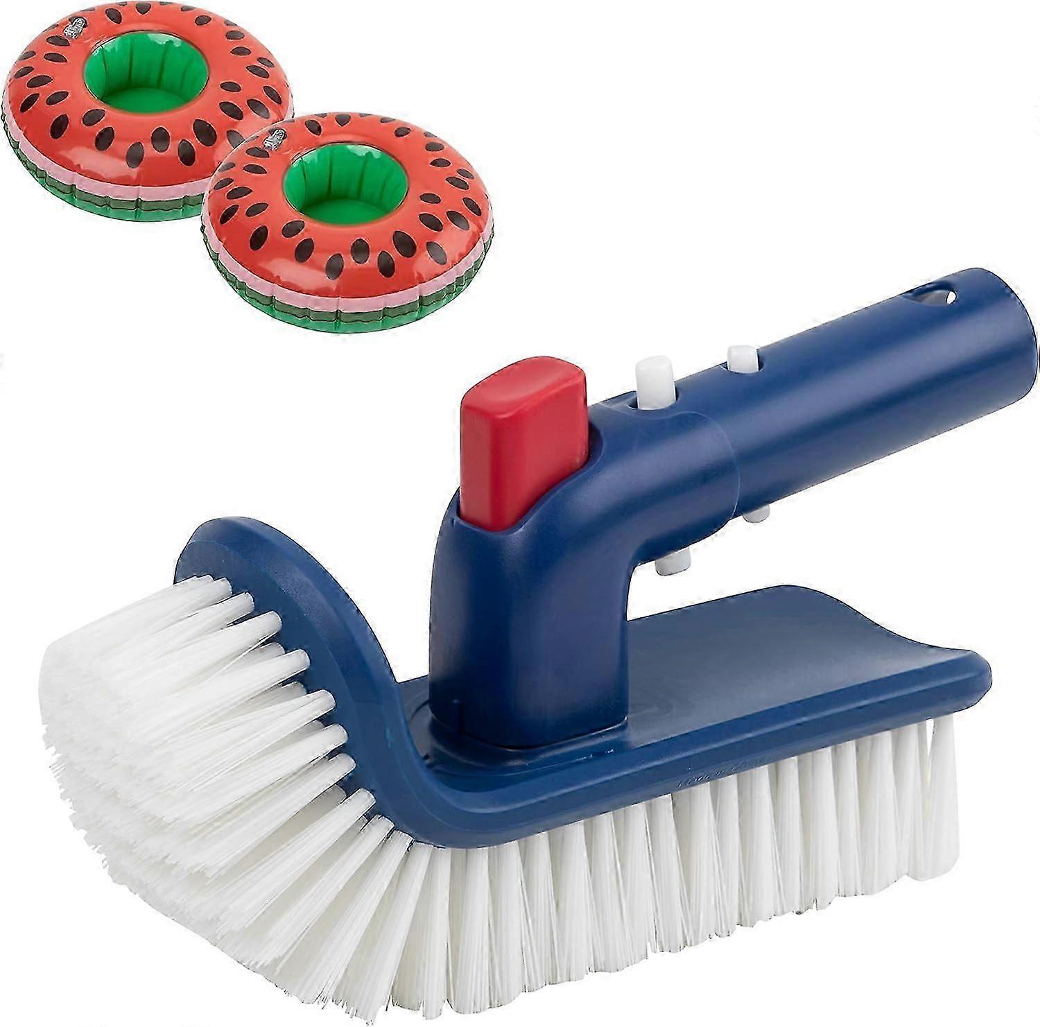 Brosse à pédales et d’angle de piscine, brosse à récurer à poignée rotative à 180 degrés pour piscines creusées, spas, spas