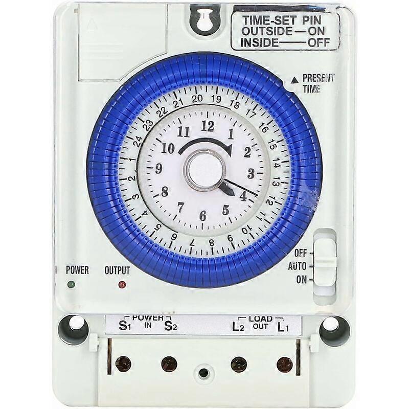 Programmable Timer Switch, 24-Hour DIN Rail Mount Relay Timer