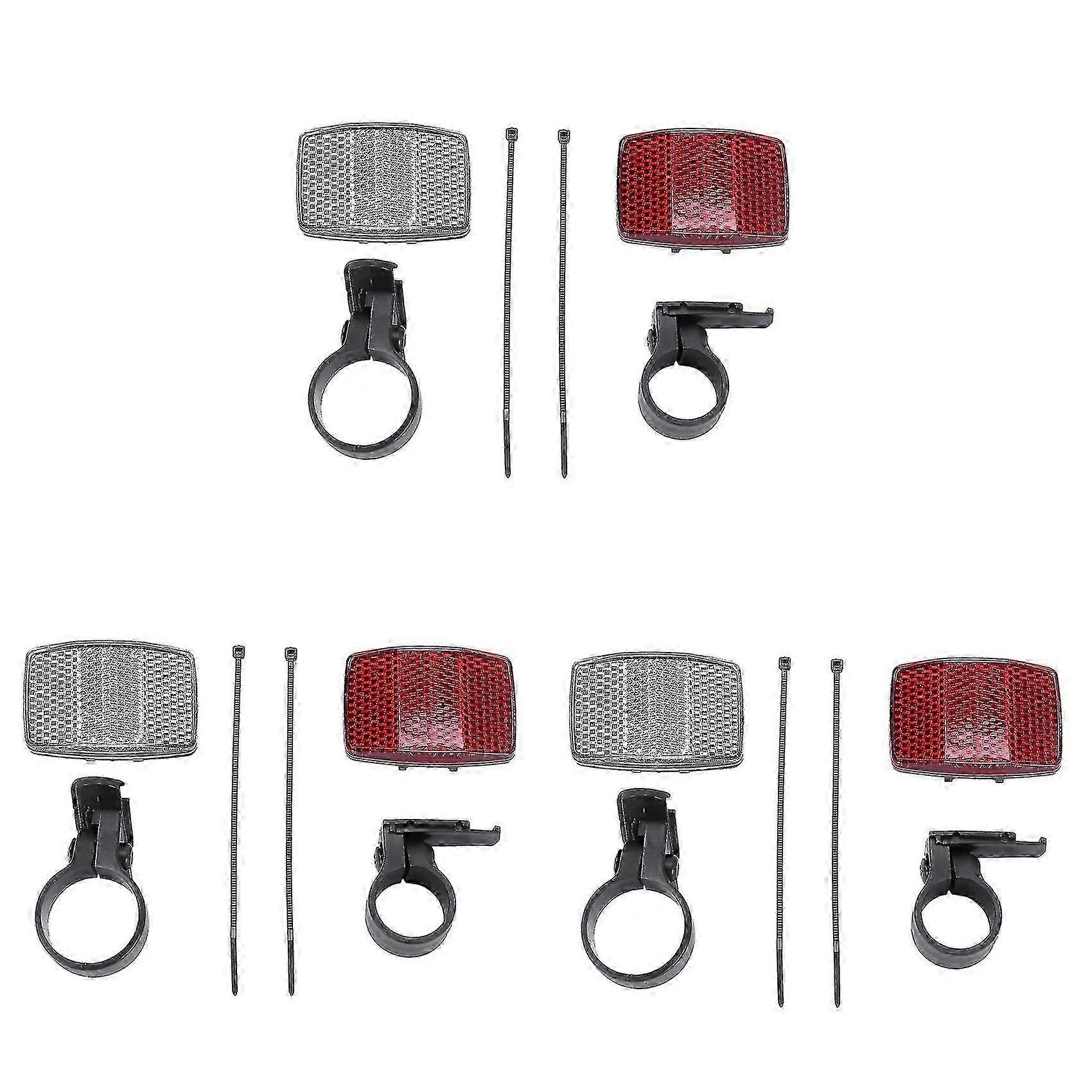 3 Pair Cycle Bicycle Bike Light Reflector Rear Front For Handlebar & Saddle Bar