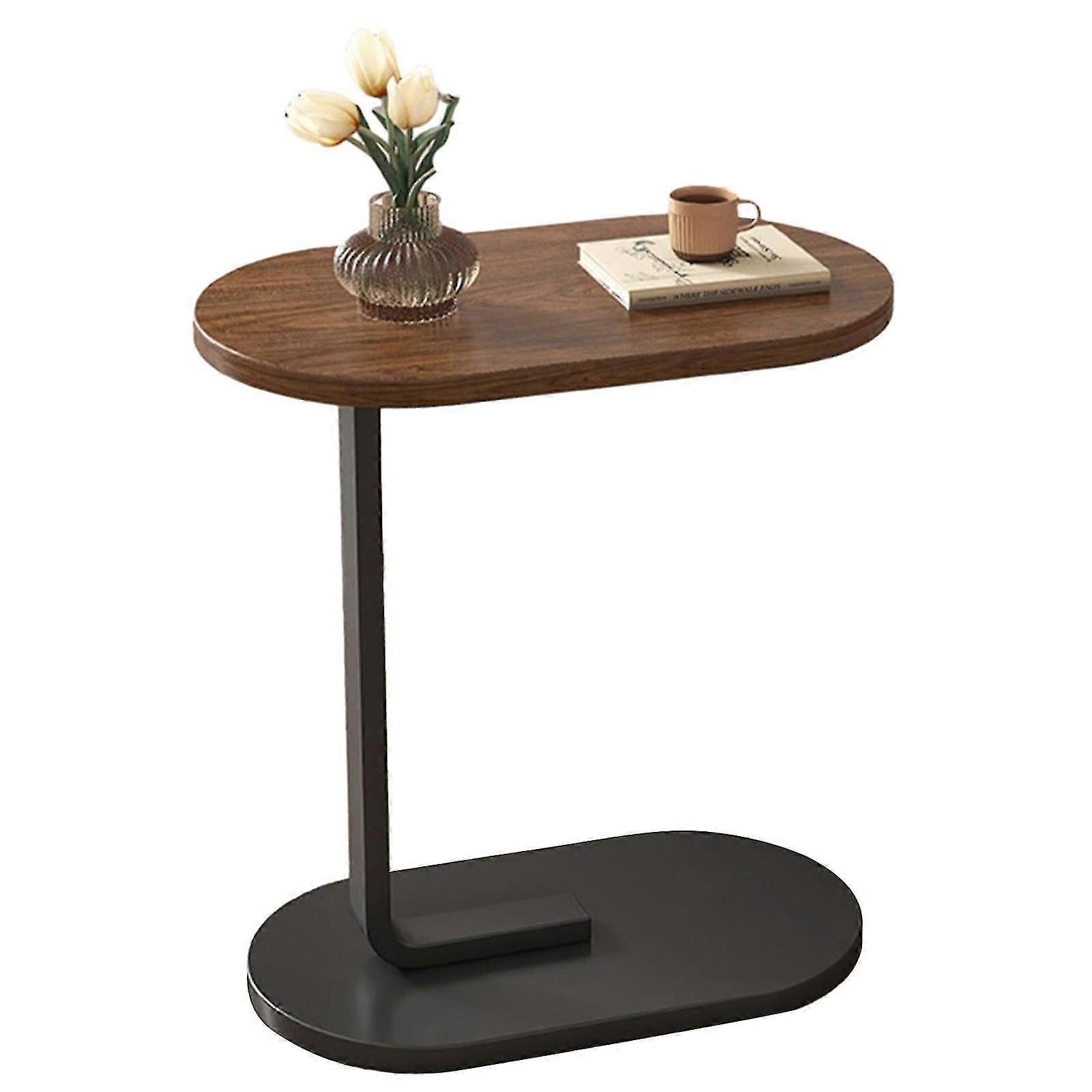 Sofa Side End Table, C Shaped End Table, C Shaped Sofa Table, for Couch and Bed, Small Spaces, Living Room, Bedroom, Rustic Snack Table,Promotion