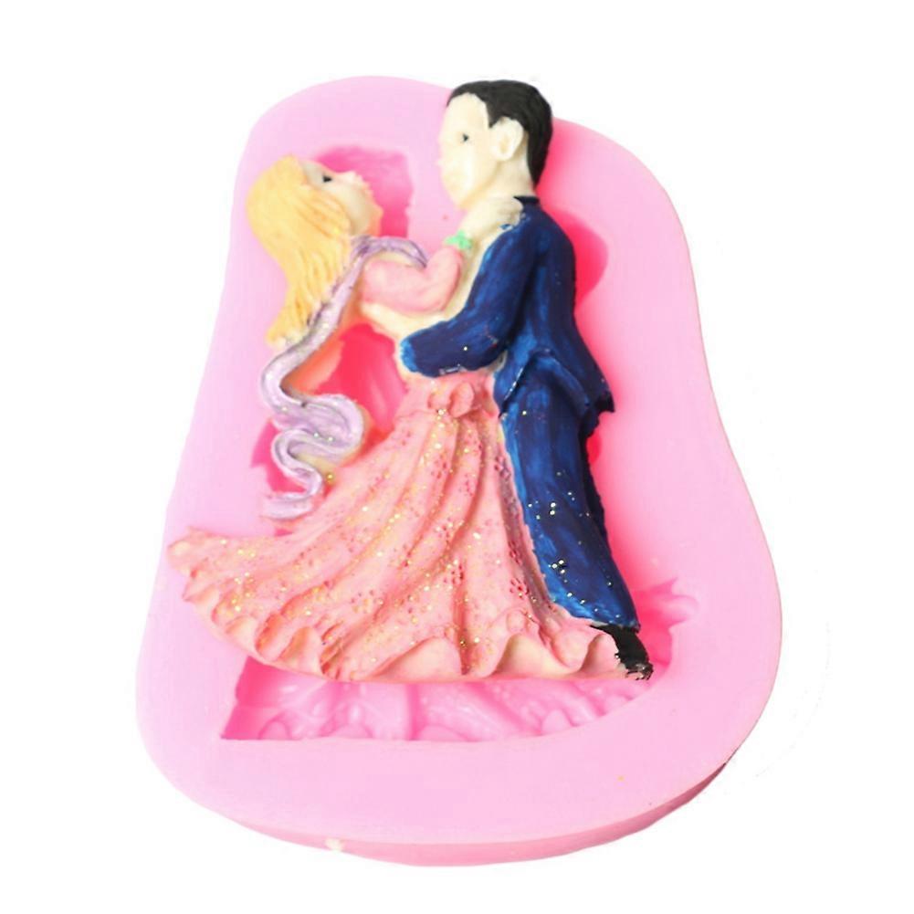 Silicone Cake Mold Bride Bridegroom Pattern Pudding Desserts Baking DIY Mold Soap Making Tool