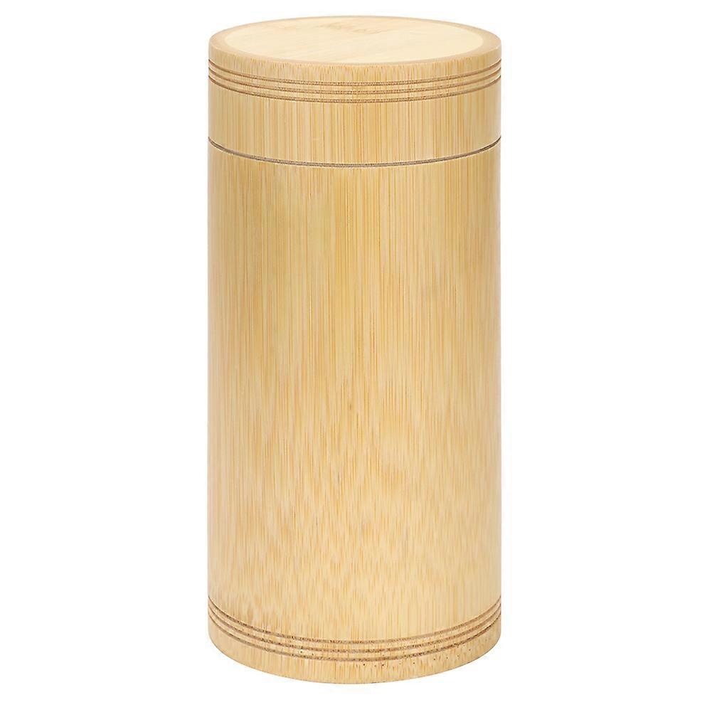 Portable Bamboo Tea Can Storage Rack Container Box (L) Large Capacity Bamboo Material Countertop Organizer