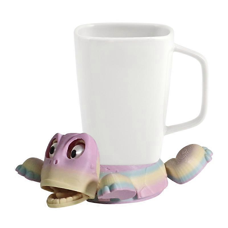 3D Printed Turtle Coasters With Funny Expression When You Put A Glass On His Back Fully Colored Gag Gift For A Turtle Or Tortois
