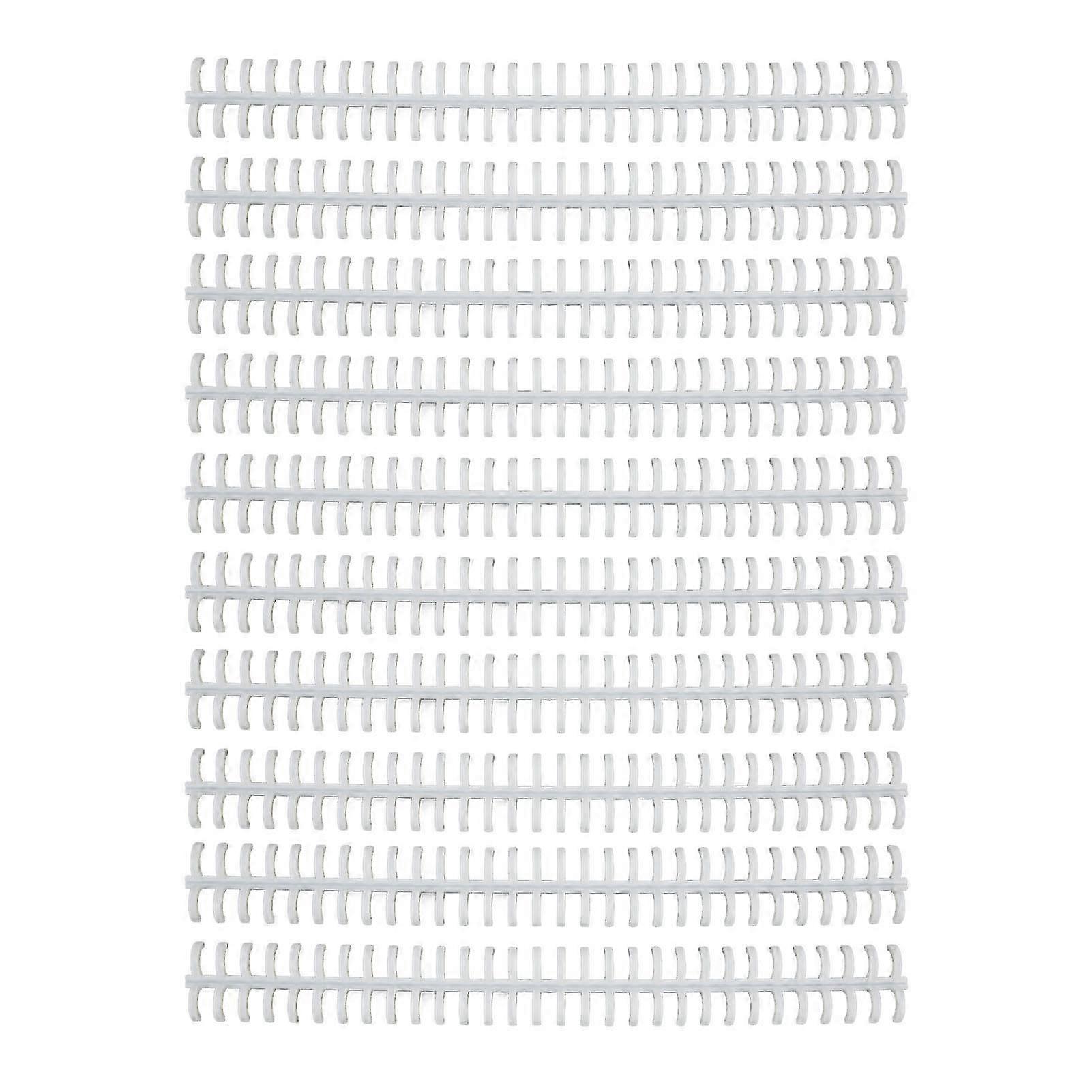 10 Pcs Loose Leaf Binding Spine 30 Hole Cuttable Wear Resistant PP Plastic 10mm Binding Comb for Student Office White