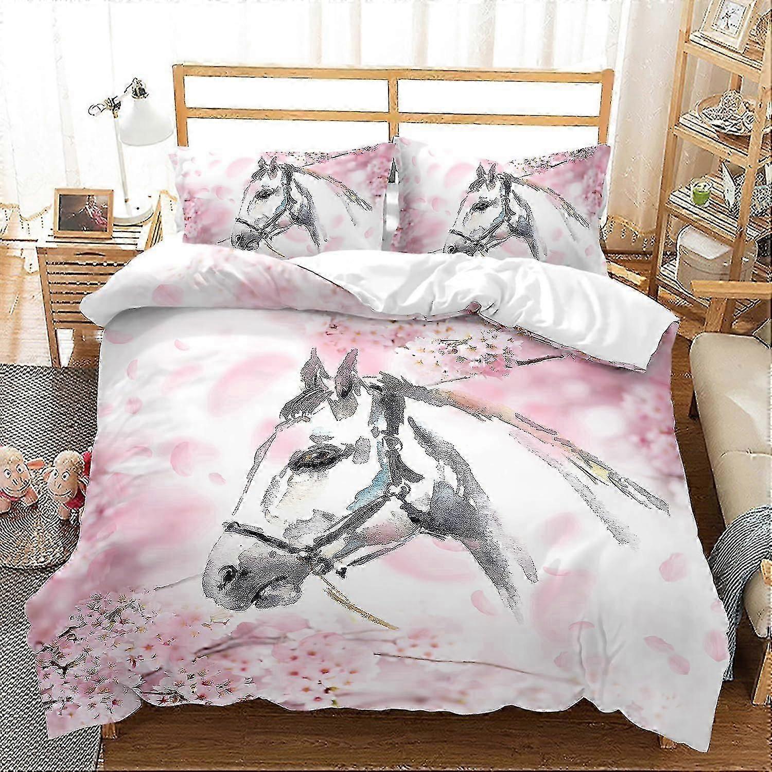 b816 ملاءات سرير راكض الحصان المعزي غطاء المعزي 3 قطع طقم الفراش 1 غطاء لحاف و 2 غطاء وسادة ملاءات gb816