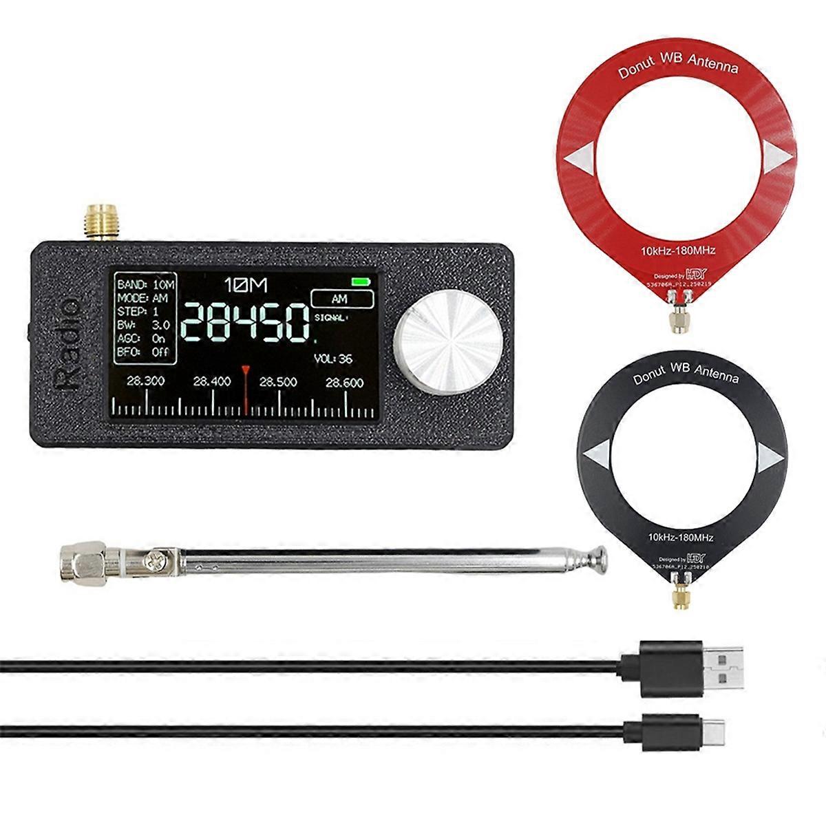 SI4732 Mini Radio 10Khz-180Mhz Portable Radio Receiver+2 Type Antenna Kit AM FM Radio HF SW MW VHF Mini SI4732 Radio